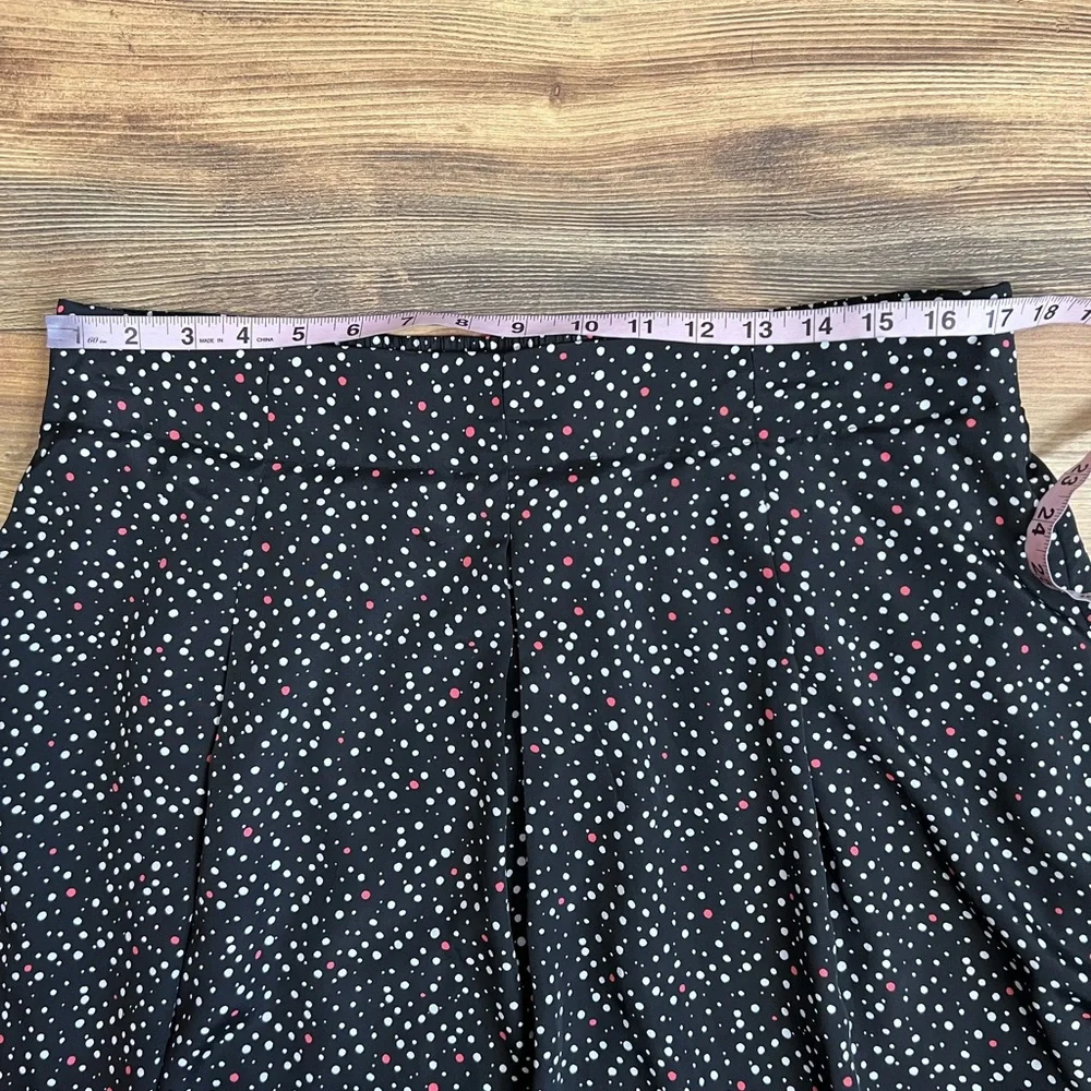 Lane Bryant black polka dot pleated skirt size‎ 16 artsy quirky business casual